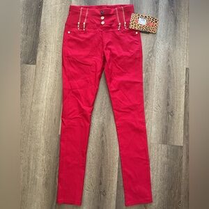 Women's skinny pants red Bae City sz S/M